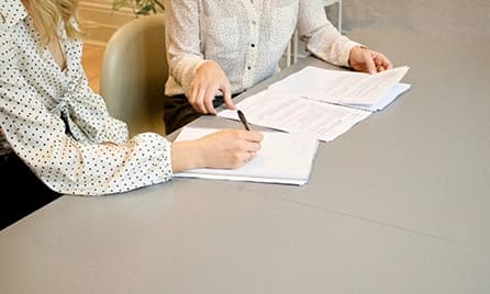 Signing papers