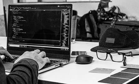 Person writing code