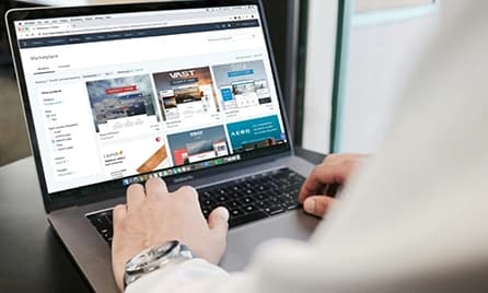 Person working on laptop